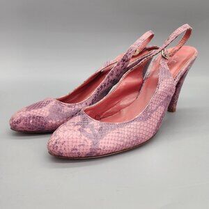 A. Giannetti Italy Heels Size 39 US 8.5–9 Pink Snakeskin Leather Slingback